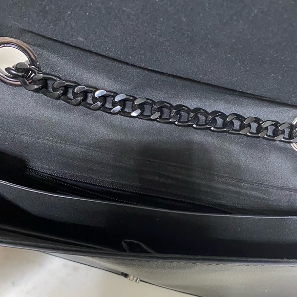 Black Faux Leather Aldo Crossbody Chain Bag - Picture 3 of 6